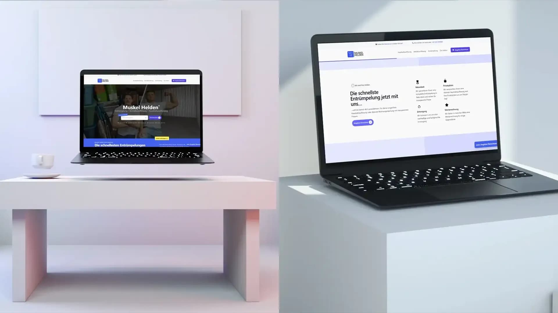 Muskelhelden – Vorschau des Webauftritts